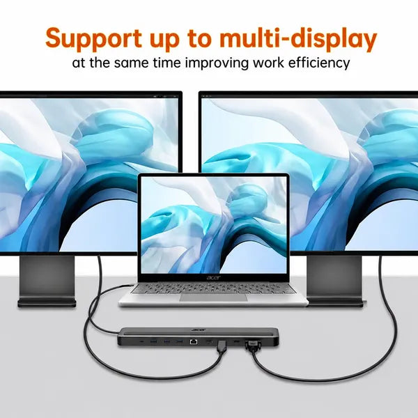 Acer USB Type-C Hub / 13-in-1 / 4K@60Hz / 100W PD / Built-in Laptop Stand