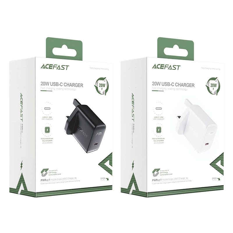 ACEFAST A4 PD20W single USB-C charger (white) (UK)